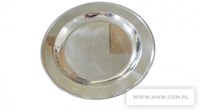 Talerz płytki ze stali nierdzewnej z logo MW  