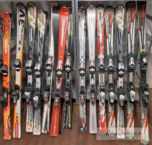 Narty zjazdowe ELAN, HEAD, NORDICA,  ROSSIGNOL, SALOMON (różne rozmiary)  