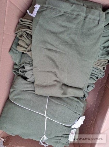 Kalesony długie koloru khaki (łącznie 1.000 szt.) – pakiet zawierający 4 poz. asort., w tym: rozmiar 5 – 250 szt., rozmiar 6 – 500 szt., rozmiar 7 – 250 szt. 