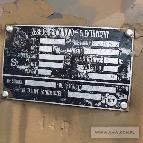 Zespół spalinowo-elektryczny PAD-16-3/400/P1 (16 kW, 380 V, 50 Hz) na przyczepie 1-os. (ładowność 1,5 t) 