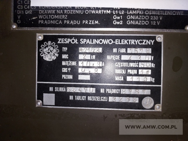 Zespół spalinowo-elektryczny PAB-2-1/230/01/R (2 kW, 230 V, 50 Hz) na ramie 