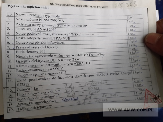 Samochód sanitarny FIAT DUCATO 2,8 JTD (z wyposażeniem wg opisu) 