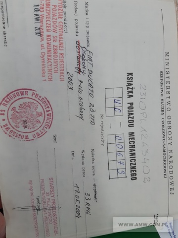 Mikrobus FIAT DUCATO 11 2,0 JTD (wgnieciona maska) 