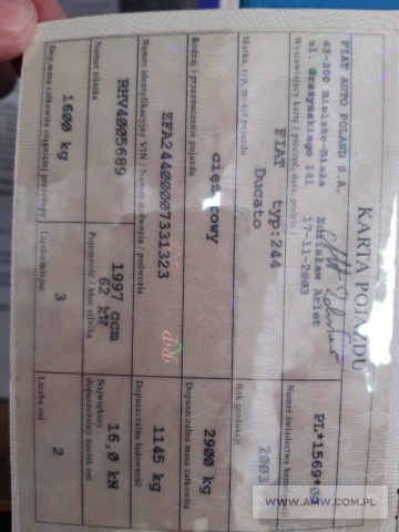 Mikrobus FIAT DUCATO 11 2,0 JTD (wgnieciona maska) 