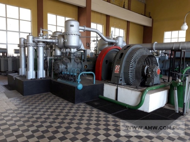 Instalacja do wytwarzania sprężonego powietrza (do demontażu, z częściowym ukompletowaniem) - pakiet zawierający 6 poz. asort., w tym: sprężarka powietrza bezsmarowa 6B8-B6 – 2 szt., zbiornik na sprężone powietrze 5800 l 25MPA 8109X1230 – 2 szt., zespół prądotwórczy 8 BAH-22 z generatorem GD10-560-50/02 (560 kVA, 400 V, 50 Hz) – 2 szt. 