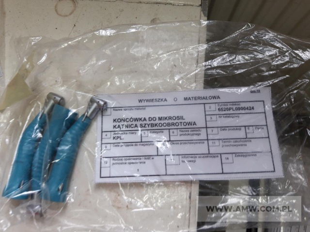 Sprzęt medyczny - pakiet zawierający 20 poz. asort. (wg oddzielnego wykazu), w tym m.in.: destylarka MELADEST, końcówka skalera G2 EMS, przyrząd ssący elektryczny WAN-M1, turbina KAVO 636 CP itp. 