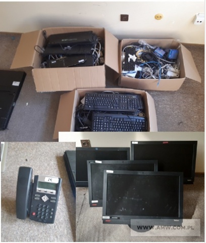 Sprzęt informatyczny (bez dysków twardych) - pakiet zawierający 102 poz. asort. (wg oddzielnego wykazu), w tym m.in.: komputery LENOVO THINKCENTRE, DELL OPTIPLEX 7450, notebooki DELL, UPS APC SMARTUPS, telefony VOIP itp. 