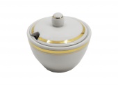 MUSZTARDNICZKA PORCELANOWA DEKOROWANA 