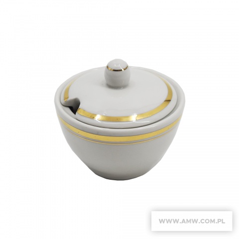 MUSZTARDNICZKA PORCELANOWA DEKOROWANA 