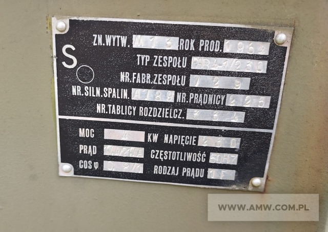 Elektrownia oświetleniowa EO-4 (z częściowym wyposażeniem) z PAB-4-1-230-P (4 kW, 230 V, 50 Hz) na przyczepie 1-os (ładowność 0,5 t) 