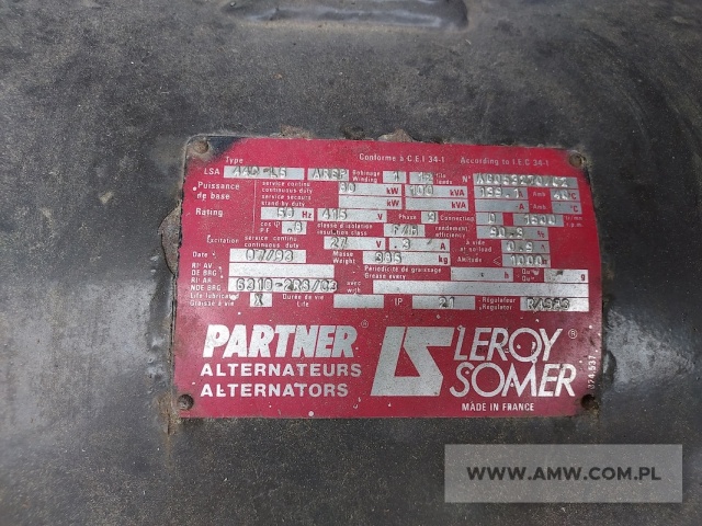 Agregat prądotwórczy CUMMINS 100 kVA (80 kW, 380/220 V, 50 Hz) na ramie (silnik wysokoprężny CUMMINS) 