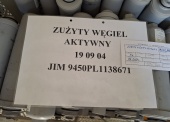 Zużyty węgiel aktywny (przeterminowany węgiel aktywny do filtrów wody luzem i w kolumnach plastikowych) /kod odpadu 19 09 04/ 