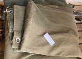 Części do kuchni polowej (30 szt.) - pakiet zawierający 3 poz. asort., w tym: belka spinająca do kuchni polowej 1280x15x50 mm - 14 szt.. lina asekuracyjna (grubość 8 mm) - 10 szt.. płachta brezentowa 4x6 m - 6 szt. 